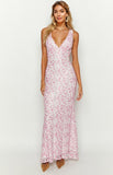 Farida Pink Lace Maxi Dress