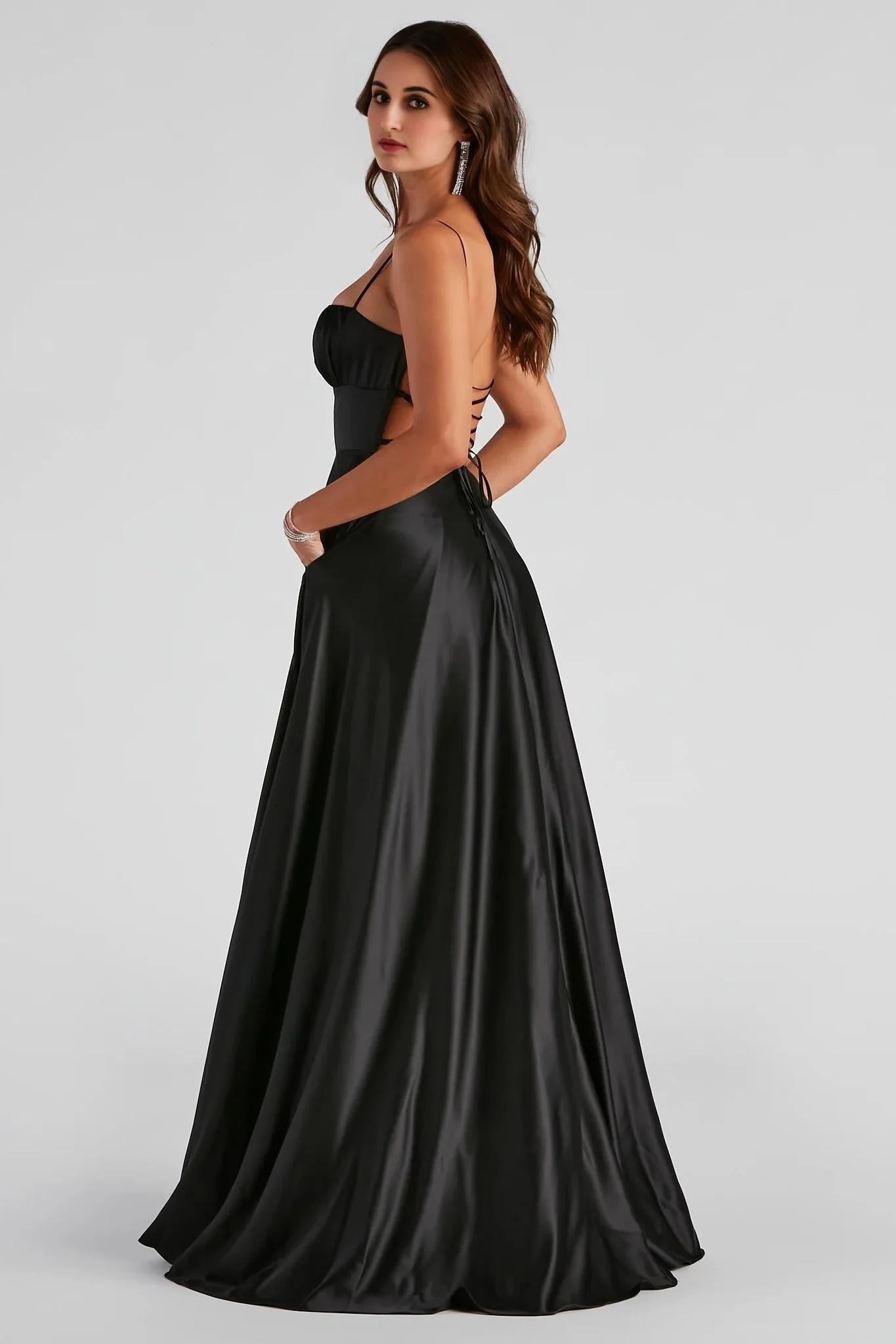 Jenny A-Line Satin Formal Dress