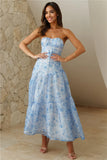 Her Best Version Strapless Maxi Dress Blue