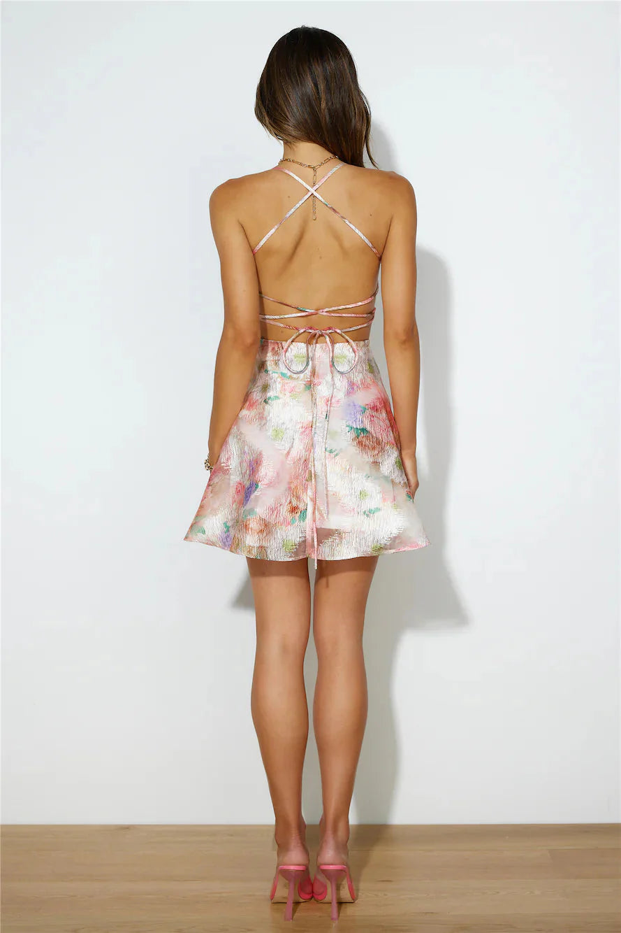 Pretty Painting Mini Dress Pink