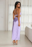 Grandest Entrance Satin Maxi Dress Lilac