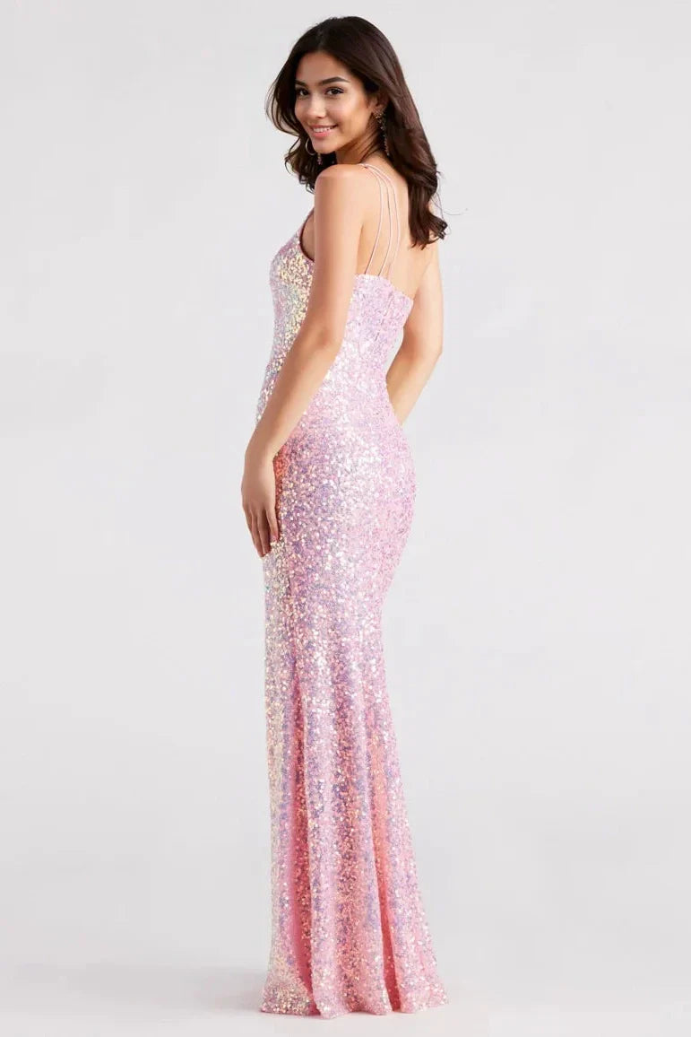 Formal One-Shoulder Sequin Dress