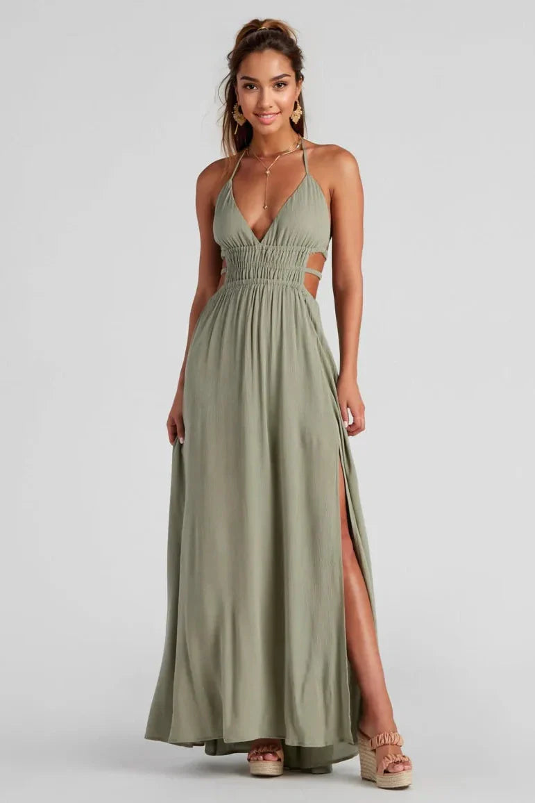 Set Vacay Gauze Maxi Dress