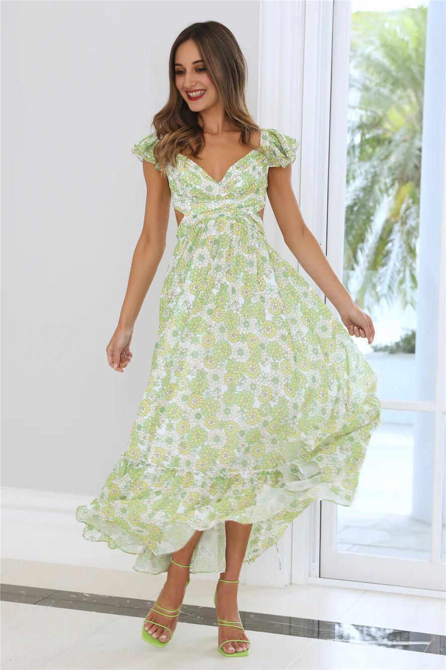 Angel Eyes Maxi Dress Green