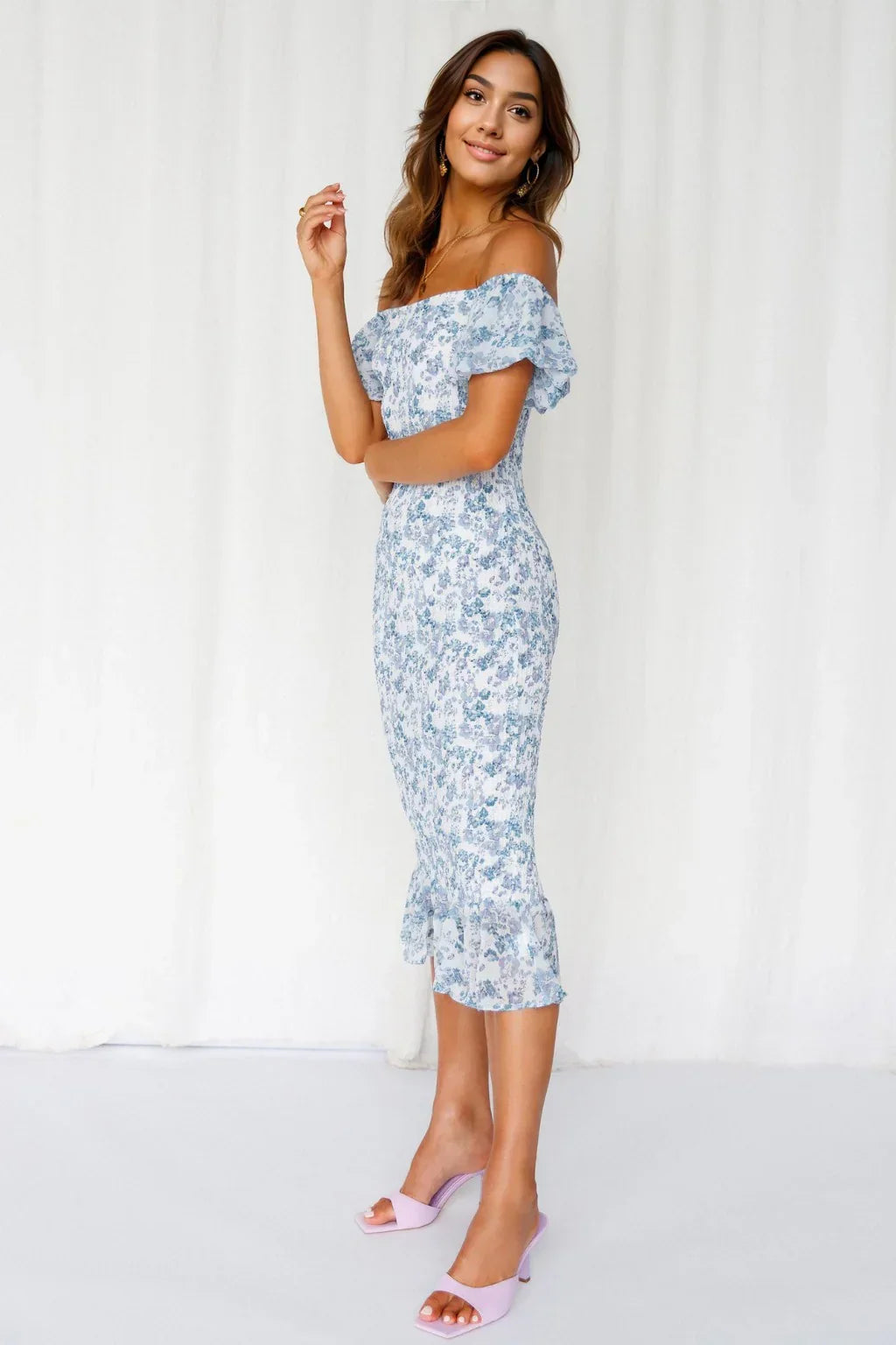 Blessings Midi Dress Blue