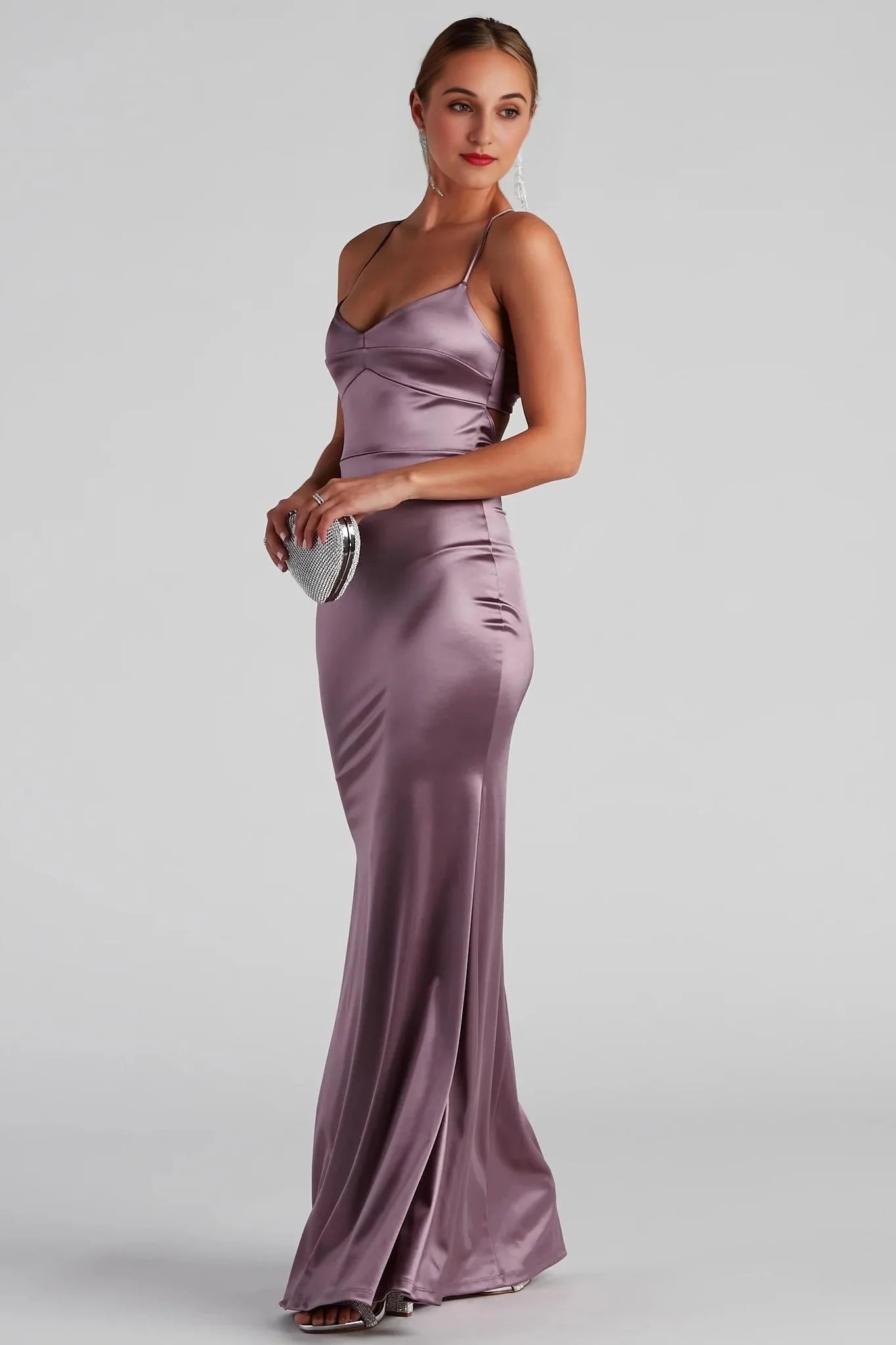 Marsha Formal Satin Tie Back Dress