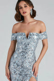 Carter Sequin Scroll A-Line Formal Dress