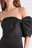 Taffeta Bow Strapless Mini Dress