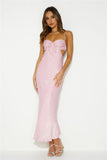 Magic In Her Vibe Satin Maxi Dress Pink