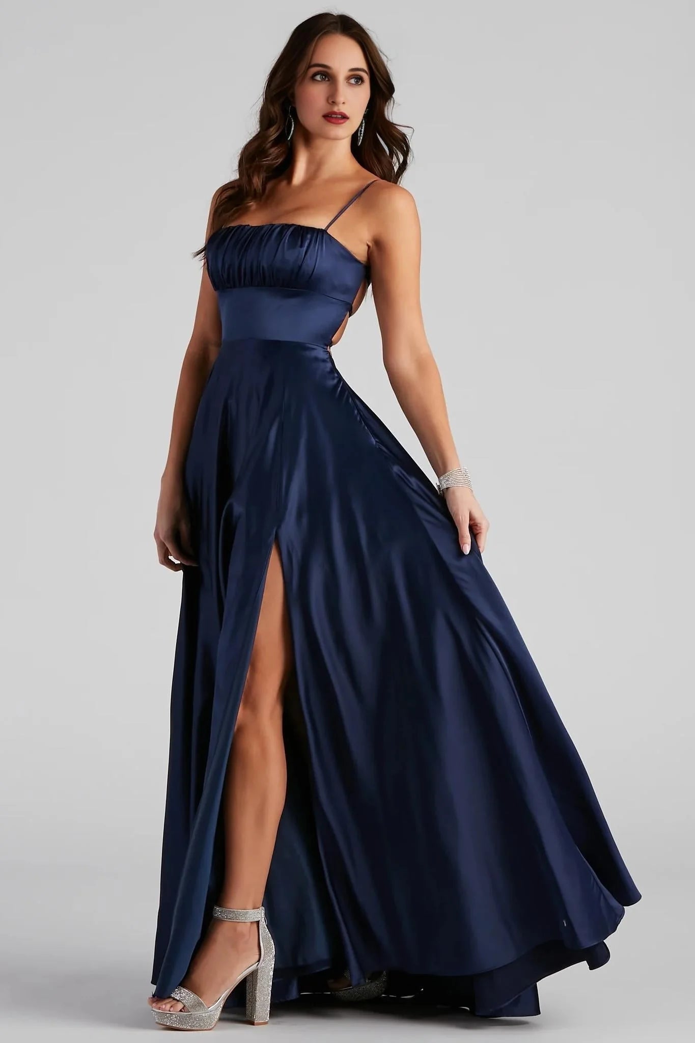 Jenny A-Line Satin Formal Dress