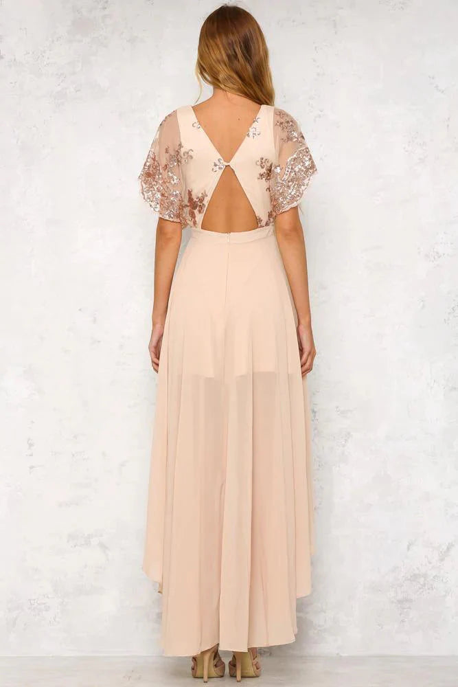 Close To The Edge Maxi Dress Rose Gold