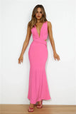 Cocktail Fun Maxi Dress Hot Pink