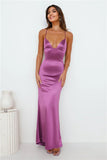 Events Of Class Satin Maxi Dress Purple