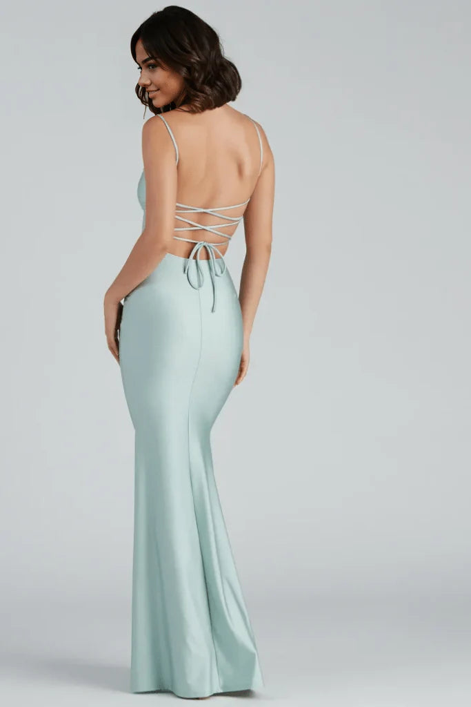 Lace-Up Back Mermaid Formal Dress