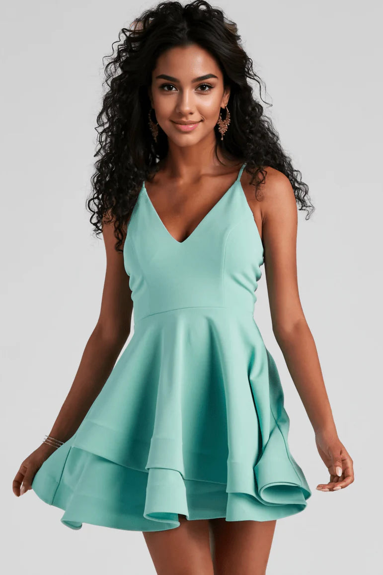 Isabella Lace-Up Back Skater Dress