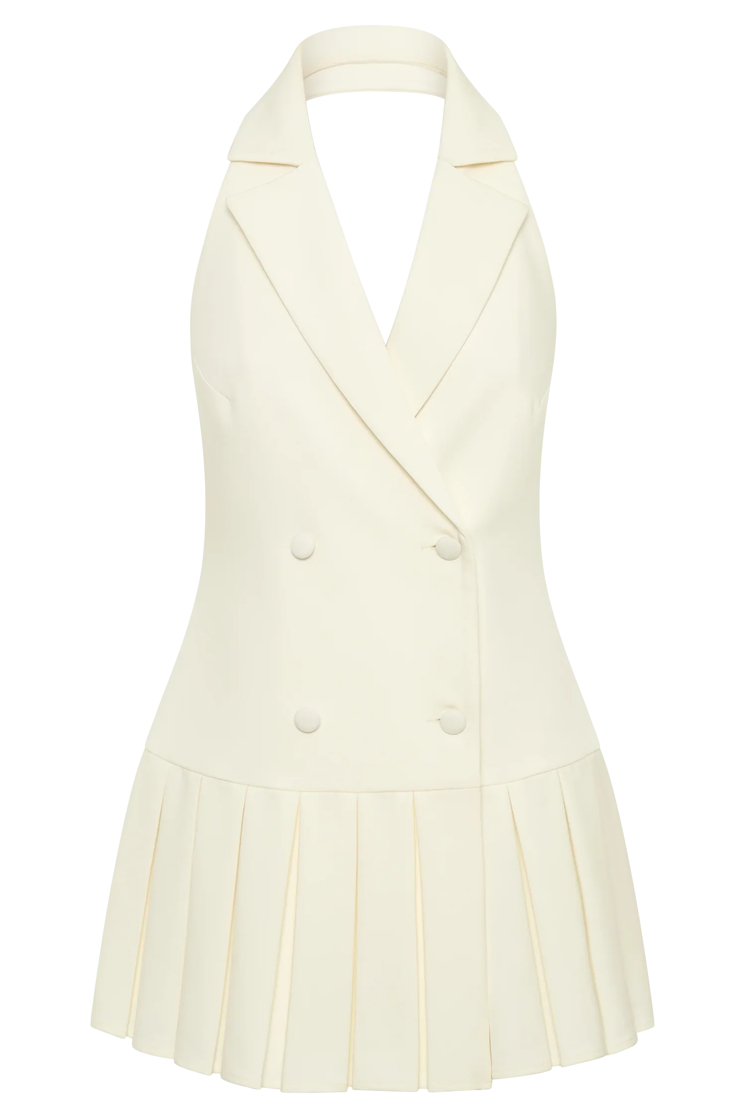 Antoinette Pleated Mini Dress - Ivory