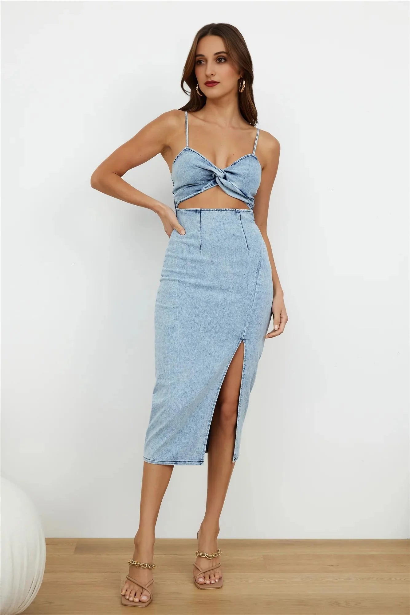 No Rules Midi Dress Denim Blue