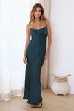 It's Giving Style Satin Maxi Dress Green