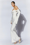 Giselle Off Shoulder Cowl Neck Maxi Dress - White