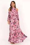 Hilary Pleated Maxi Dress - Pink Floral