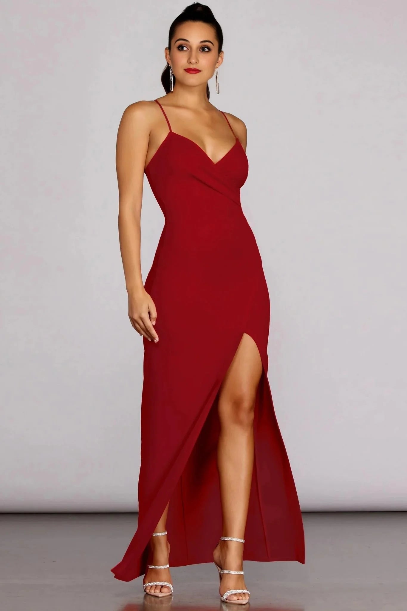 Sasha Formal High Slit Wrap Dress