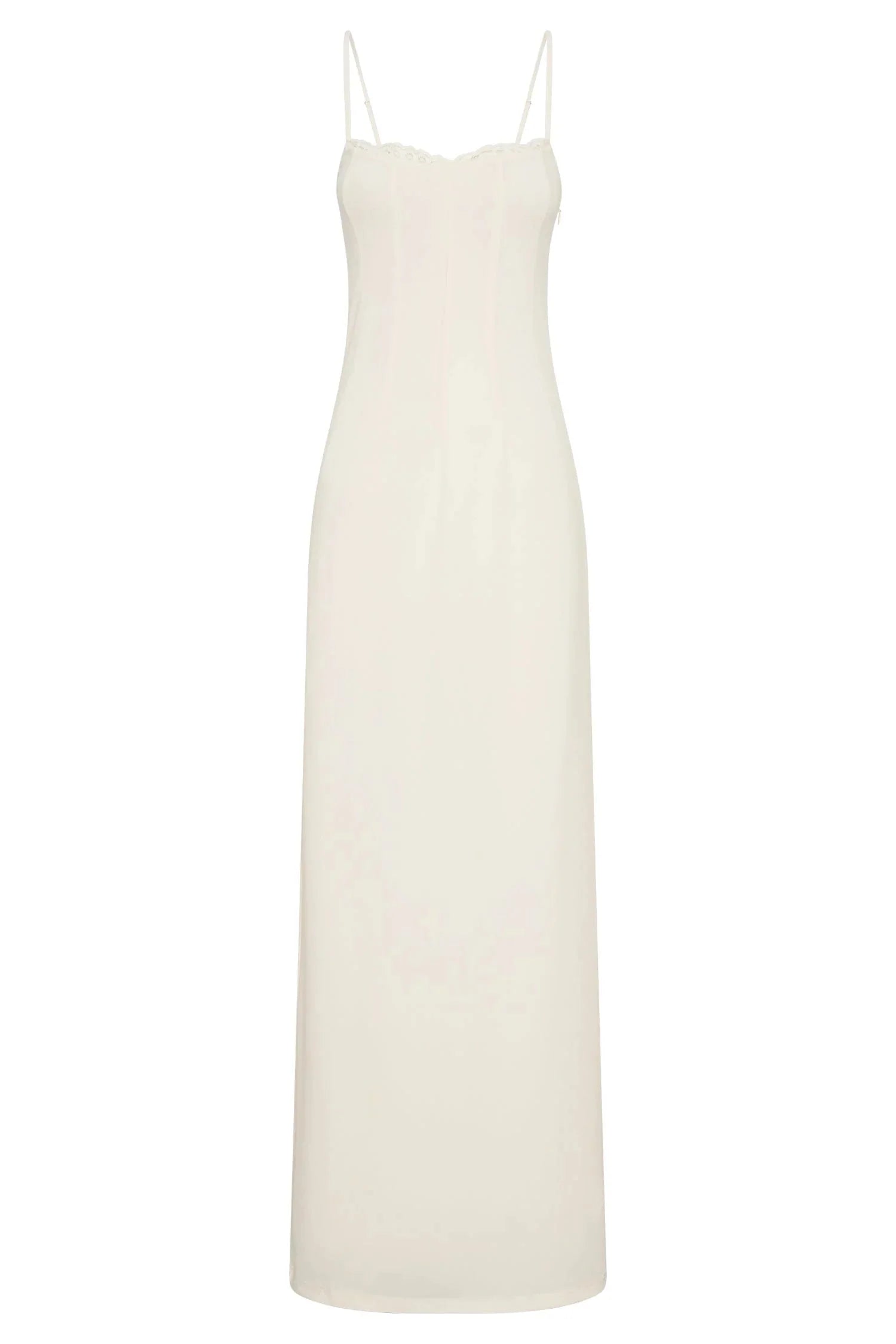 Amorette Lace Trim Maxi Dress - Bone