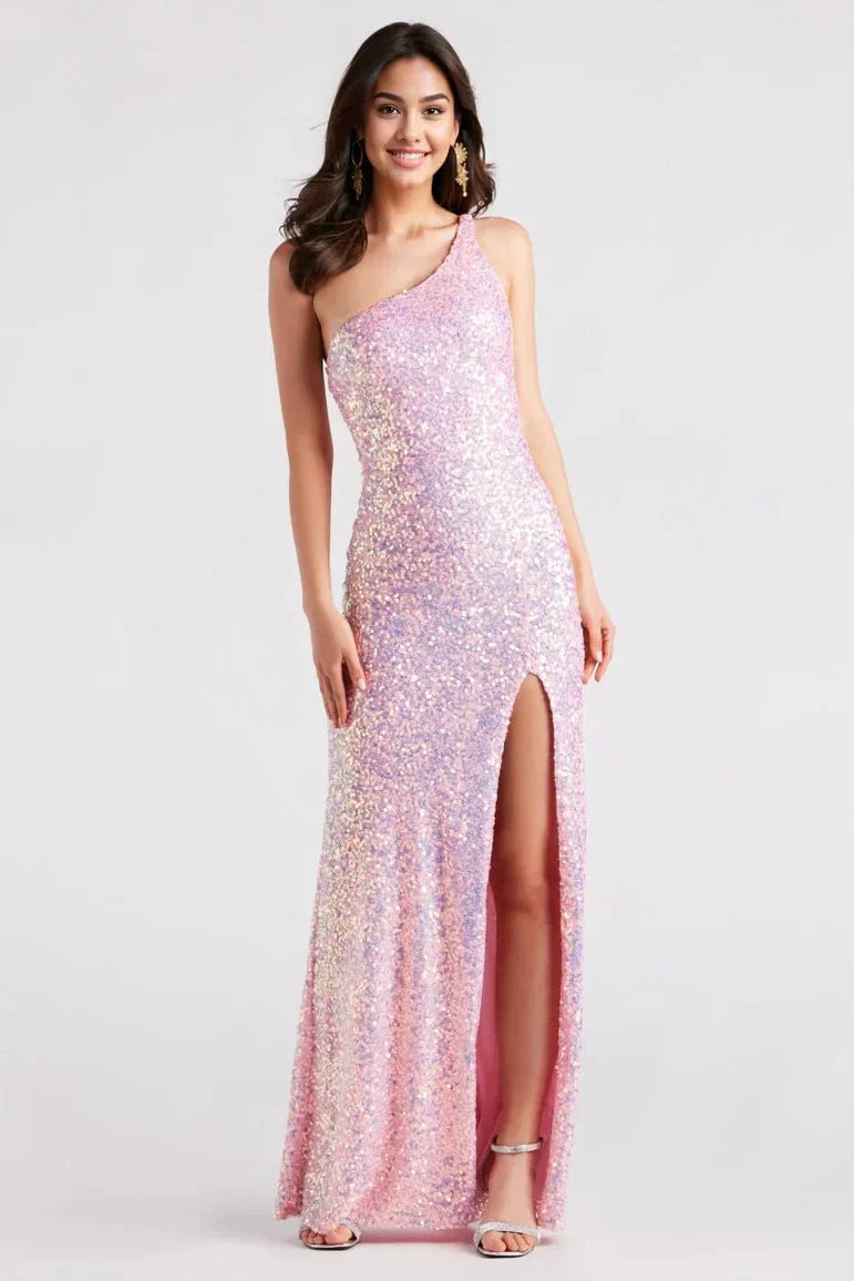 Formal One-Shoulder Sequin Dress