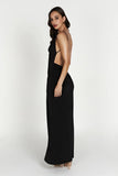 Darcy Cowl Maxi Dress With Low Back - Black