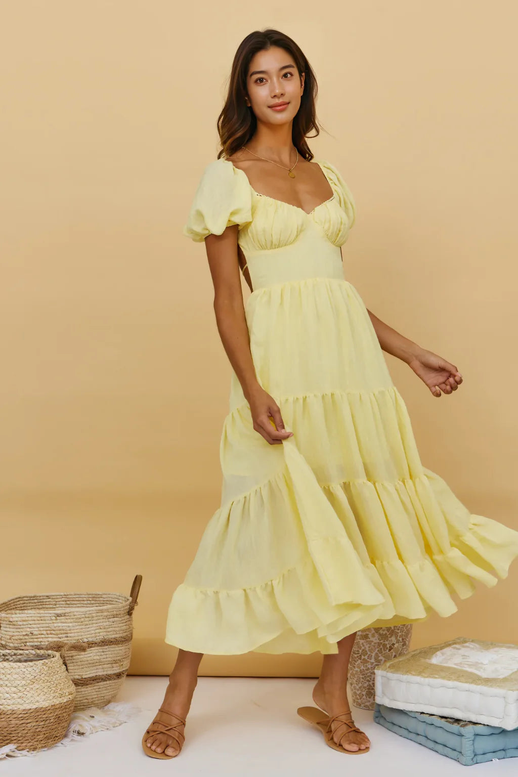 Serendipitous Moments Maxi Dress Yellow