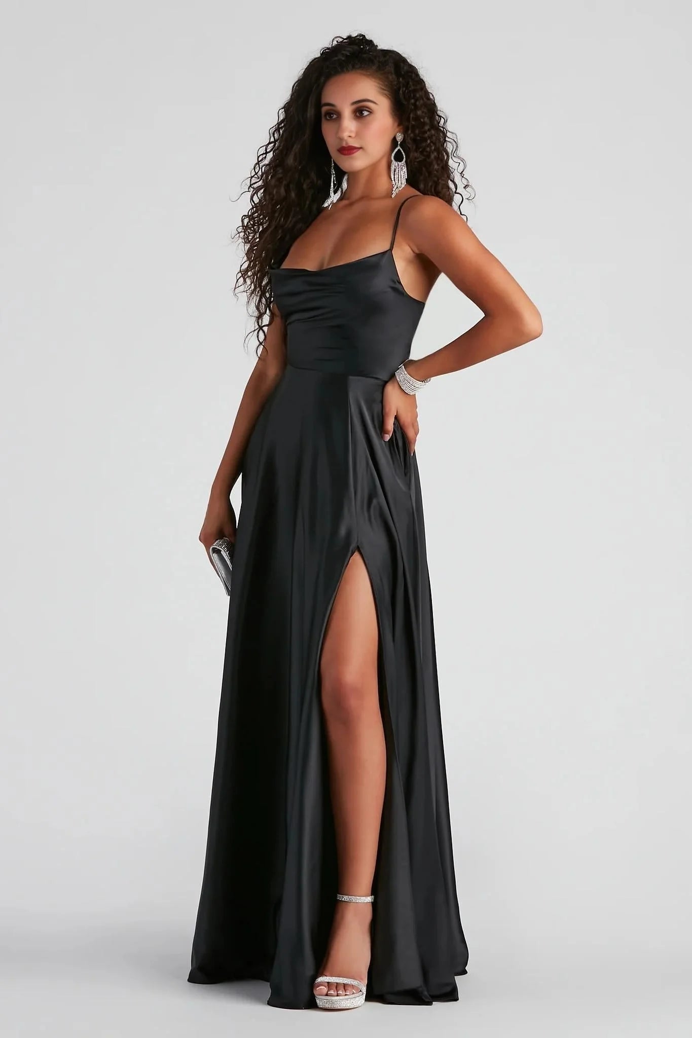 Winslow Formal Satin Lace-Up Dress