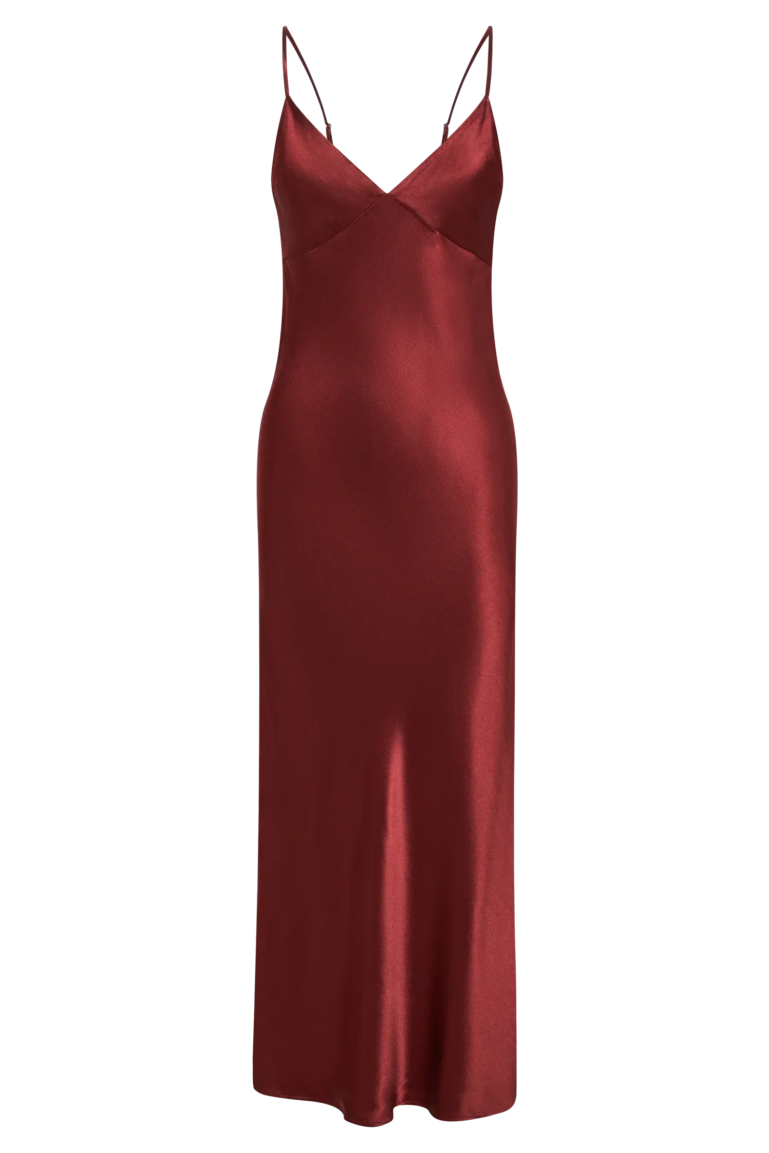 Valentine's Day Satin Chiffon Midi Dress - Berry