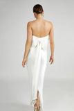 Rochelle Bow Back Satin Maxi Dress - White