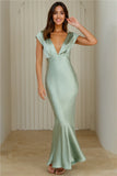 Because You're Special Satin Maxi Dress Sage