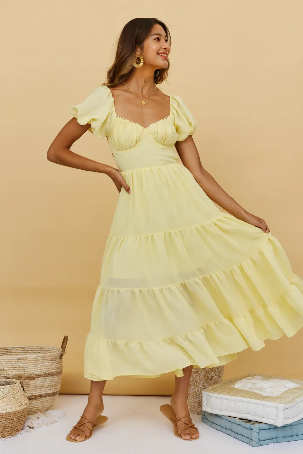 Serendipitous Moments Maxi Dress Yellow