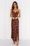 Gimme Whiplash Midi Dress Brown