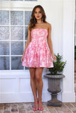 Blossom Feelings Strapless Mini Dress Pink