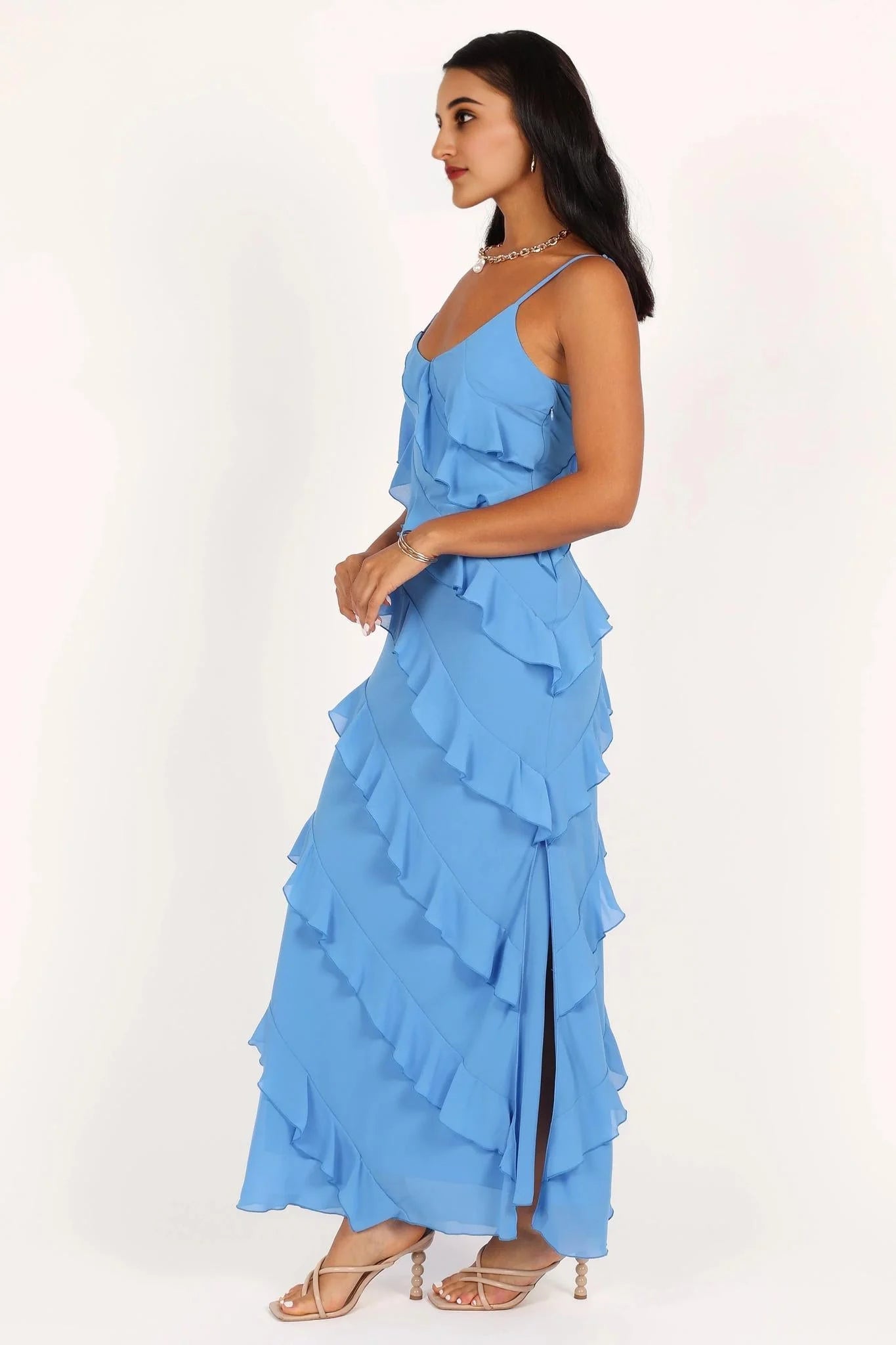 Ciao Ruffles Maxi Dress - Blue