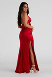 Sam Formal Satin Open Back Dress