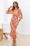 Stories From The Garden Midi Dress Orange