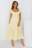 Finding Trouble Midi Dress Yellow