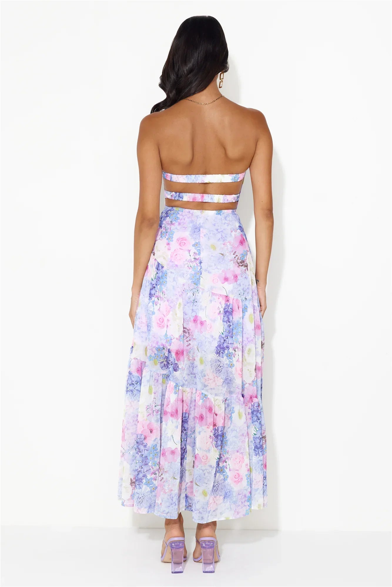 Seasonal Bloom Maxi Dress Purple