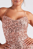 Allie Formal Sequin Open Back Dress