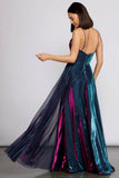 Vanda Formal Iridescent Metallic Dress