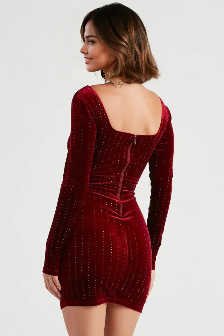 Katrina Velvet Long Sleeve Dress