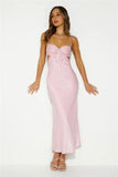 Magic In Her Vibe Satin Maxi Dress Pink