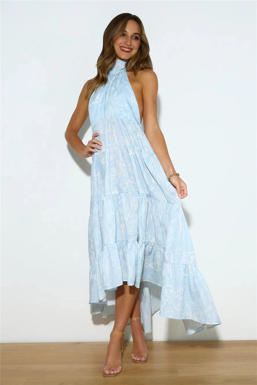 Take The Entrance Maxi Dress Blue