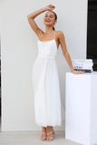 Signal My Way Tulle Midi Dress White