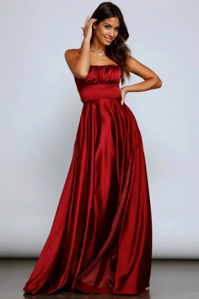 A-Line Satin Formal Dress