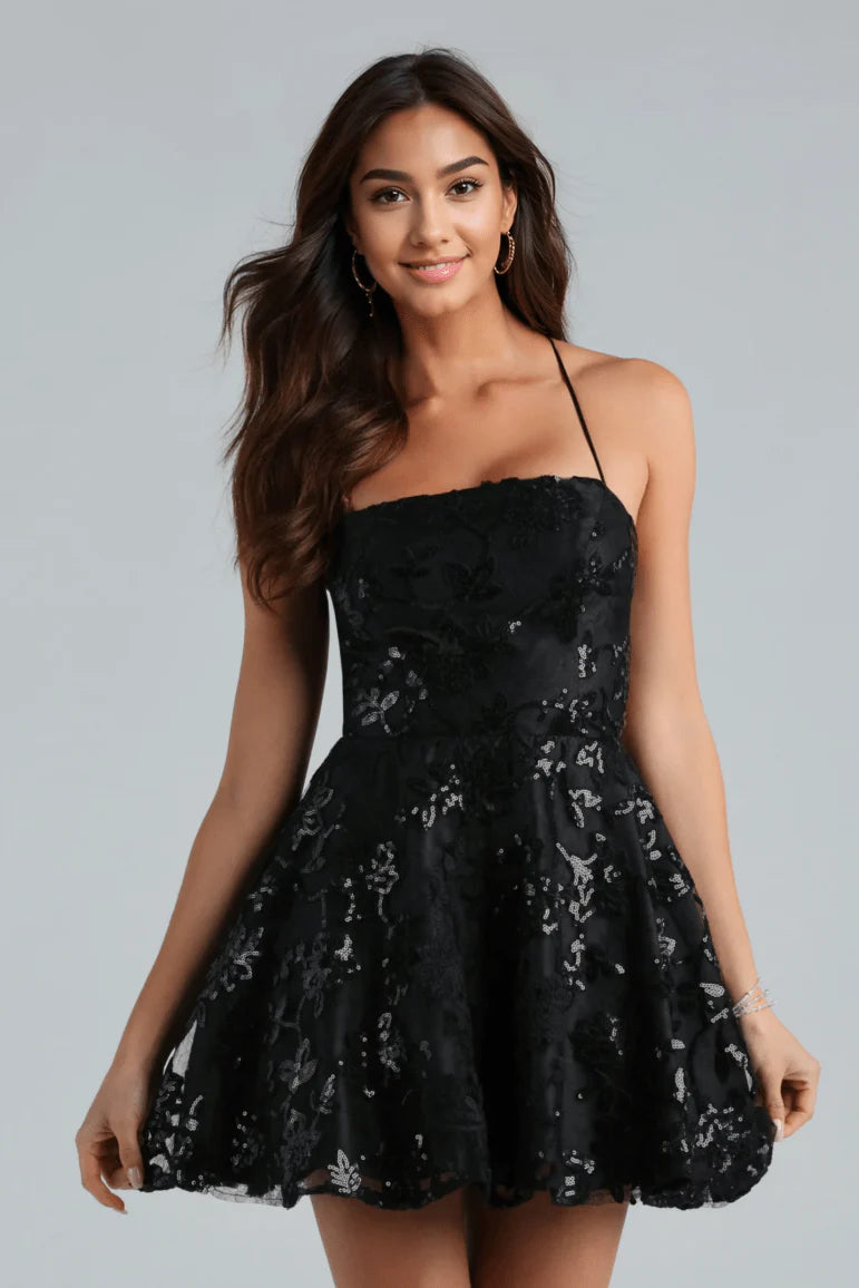 Joanna Sequin Lace Party Dress