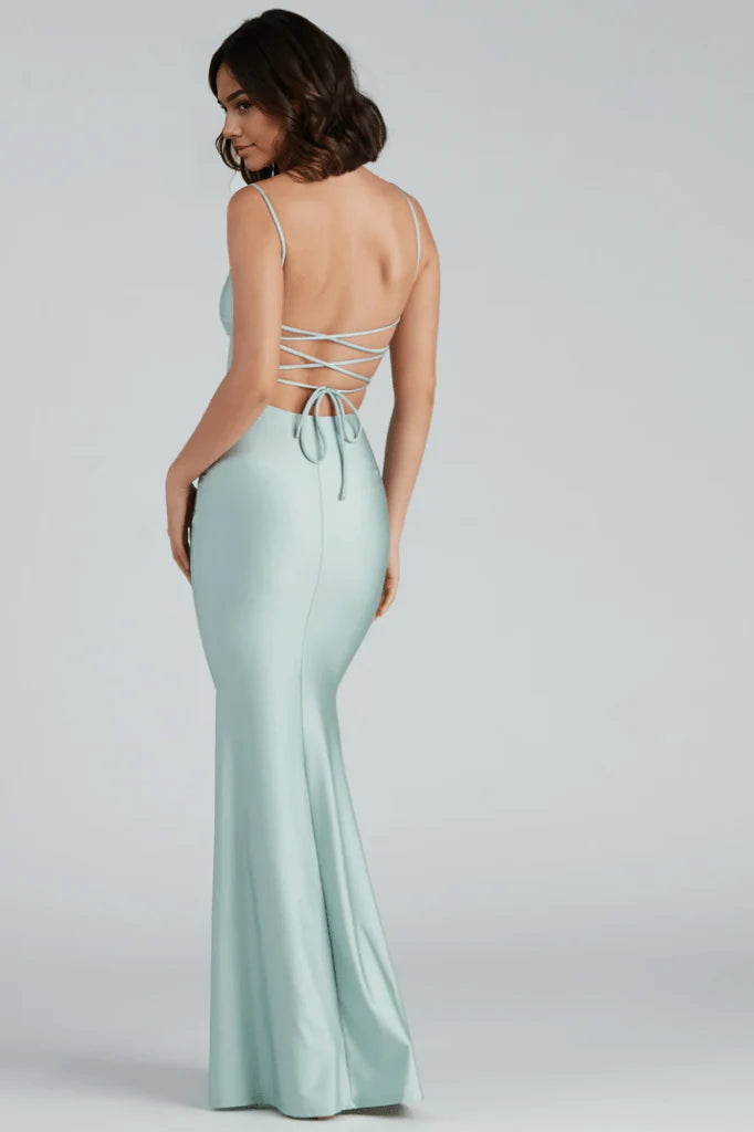 Lace-Up Back Mermaid Formal Dress